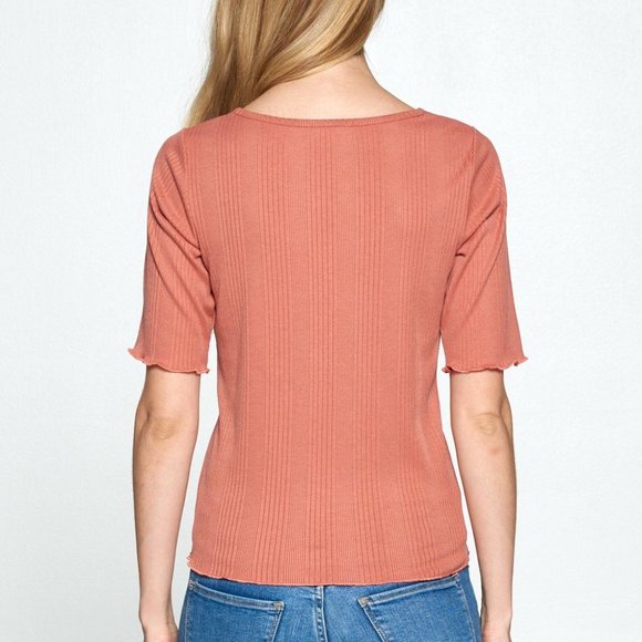 Knitted Embroidered Top RUST - Picture 4 of 4